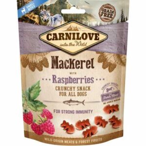 Carnilove Chrunchy makrel og hindbær - 200 g.