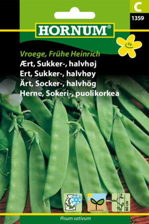 Ært, Sukker-, halvhøj, Vroege Hendriks (C) 1359