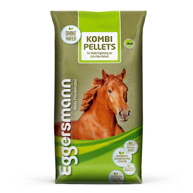 Eggersmann Kombi Pellet sæk i grønne farver med rød hest