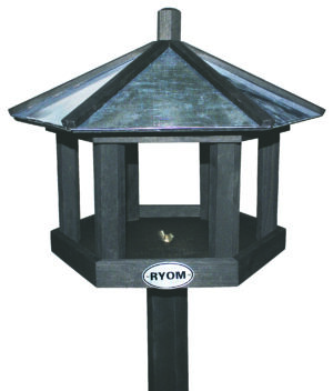 Fuglefoderhus Zinktag 6-Kant128Cm