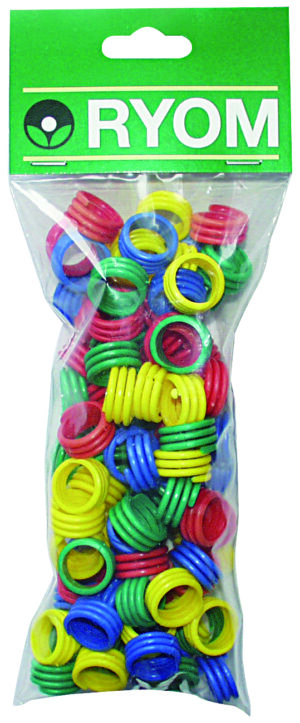 Hønseringe Plast Ass.Farv.100 Stk