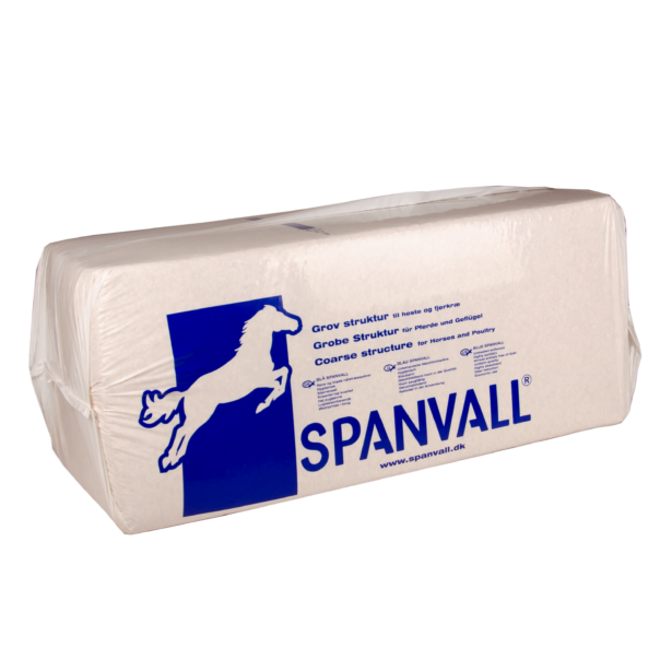 Spanvall spåner blå i pakke med logo.