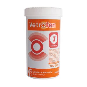 Animalife VetroFen Intense til muskler, ledbånd og sener. Tilskud til heste 315 gram bøtte.