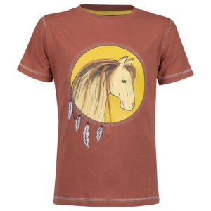 Horka ss23 caliber t-shirt brun med guld hest
