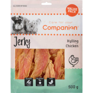 Companion Chicken Jerky 500 g pose.