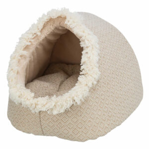 Boho kattehule i beige med blødt plys.