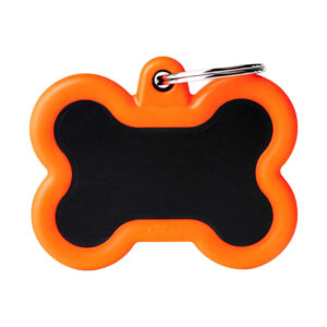 Hundetegn MyFamily i sort med orange gummikant.